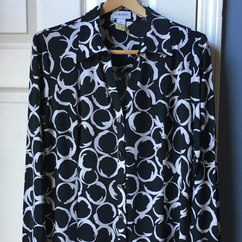 Gorgeous silky blouse, french cuffs XL (12/14)